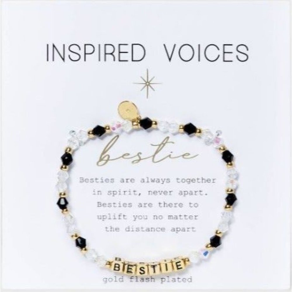 Gold Tone Plated 'Bestie' Stretch Bracelet - Gold